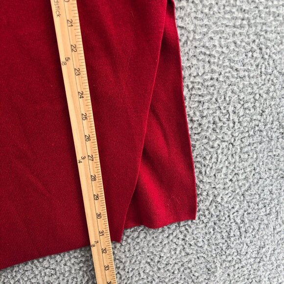 Chicos Sweater Women 2 US Large Red Knit Mock Neck Tunic Stretch Pullover Casual - Picture 10 of 11